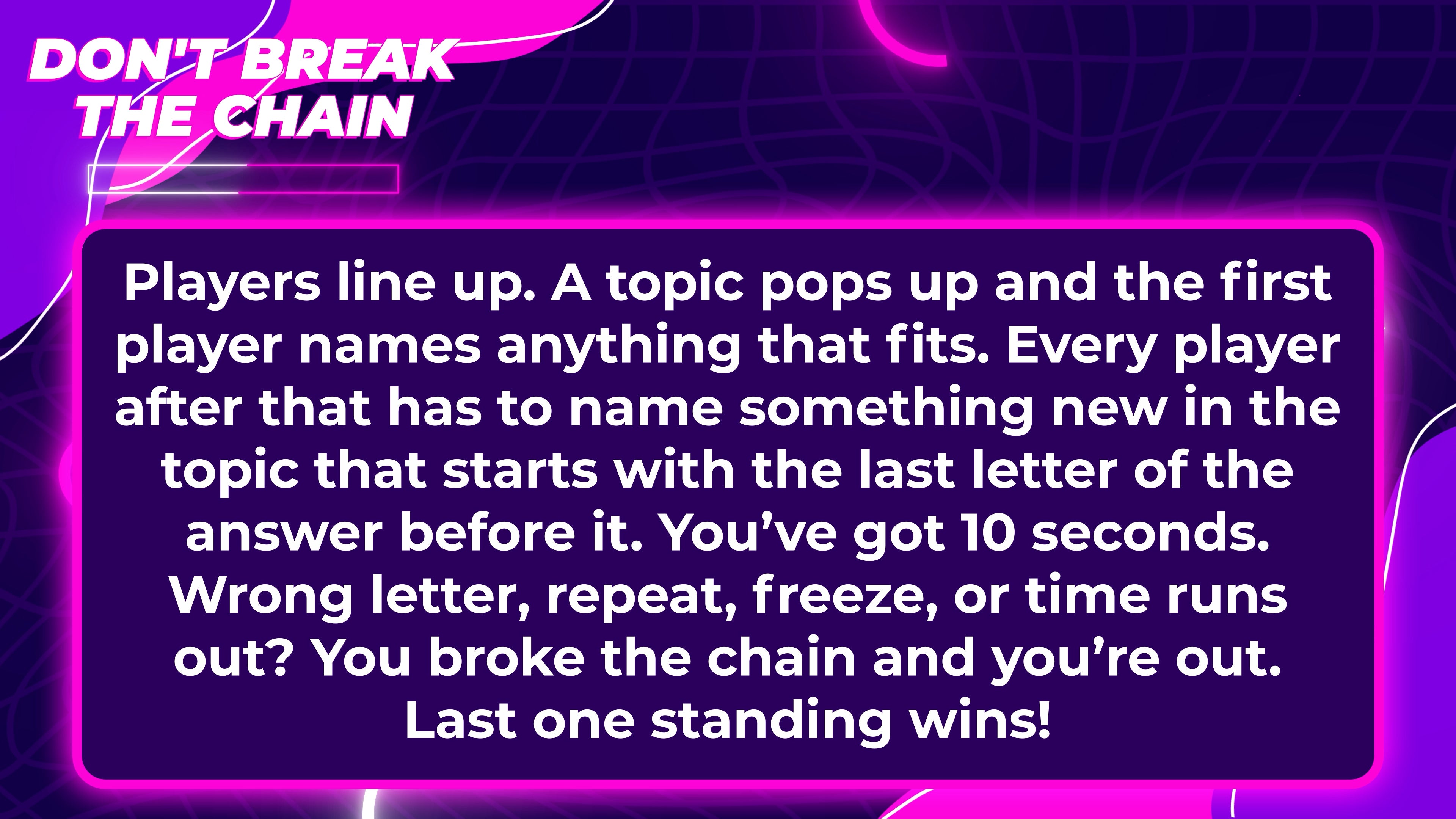 Don't Break The Chain