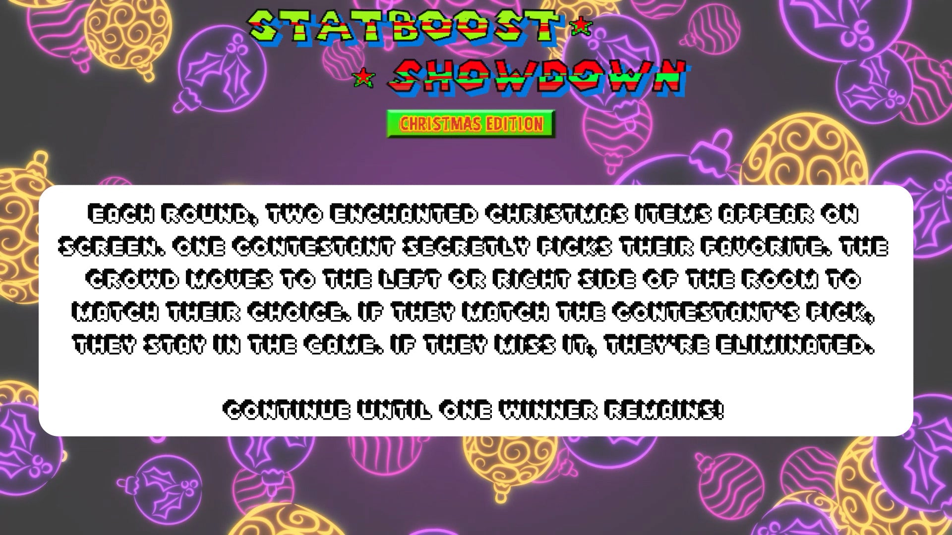 Stat Boost Screen Stat Boost Showdown: Christmas Edition — YM360