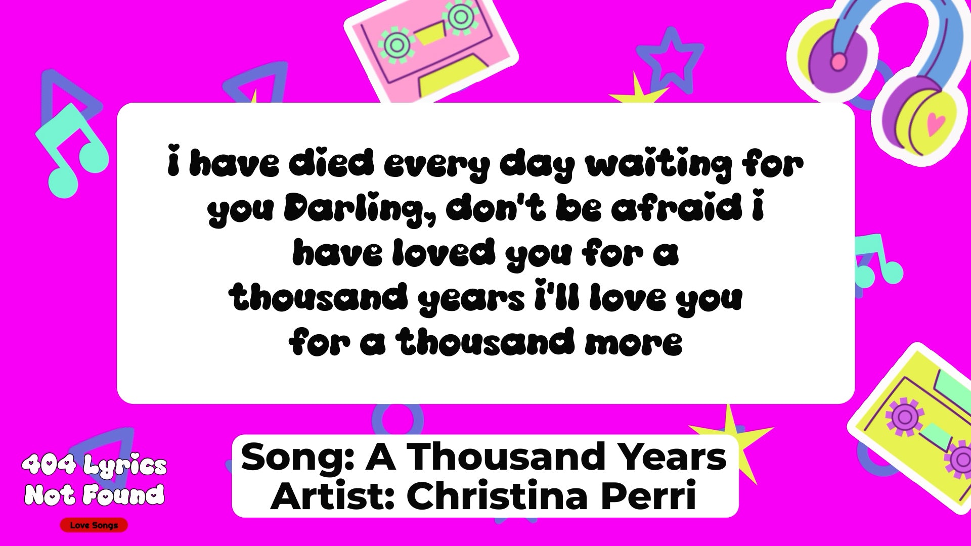 404 Lyrics Not Found - Love Songs