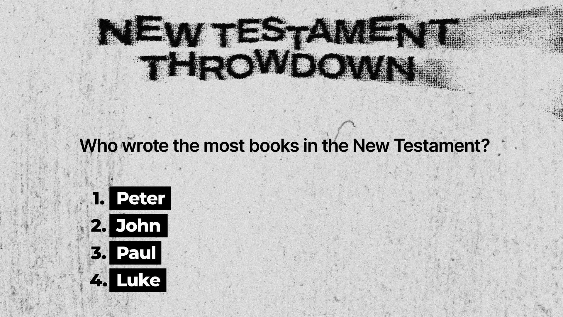 New Testament Throwdown