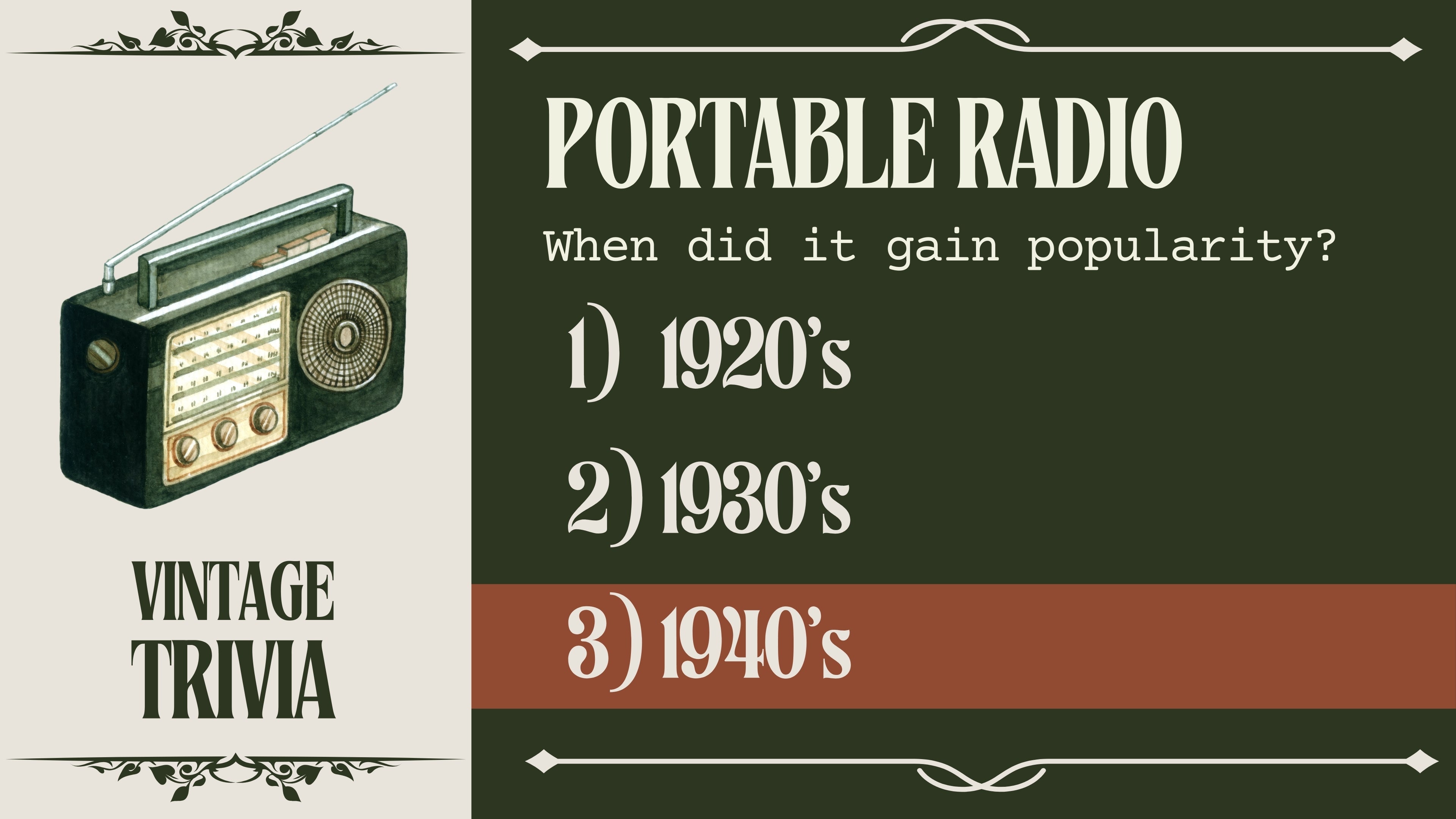 Vintage Trivia - Modern Era
