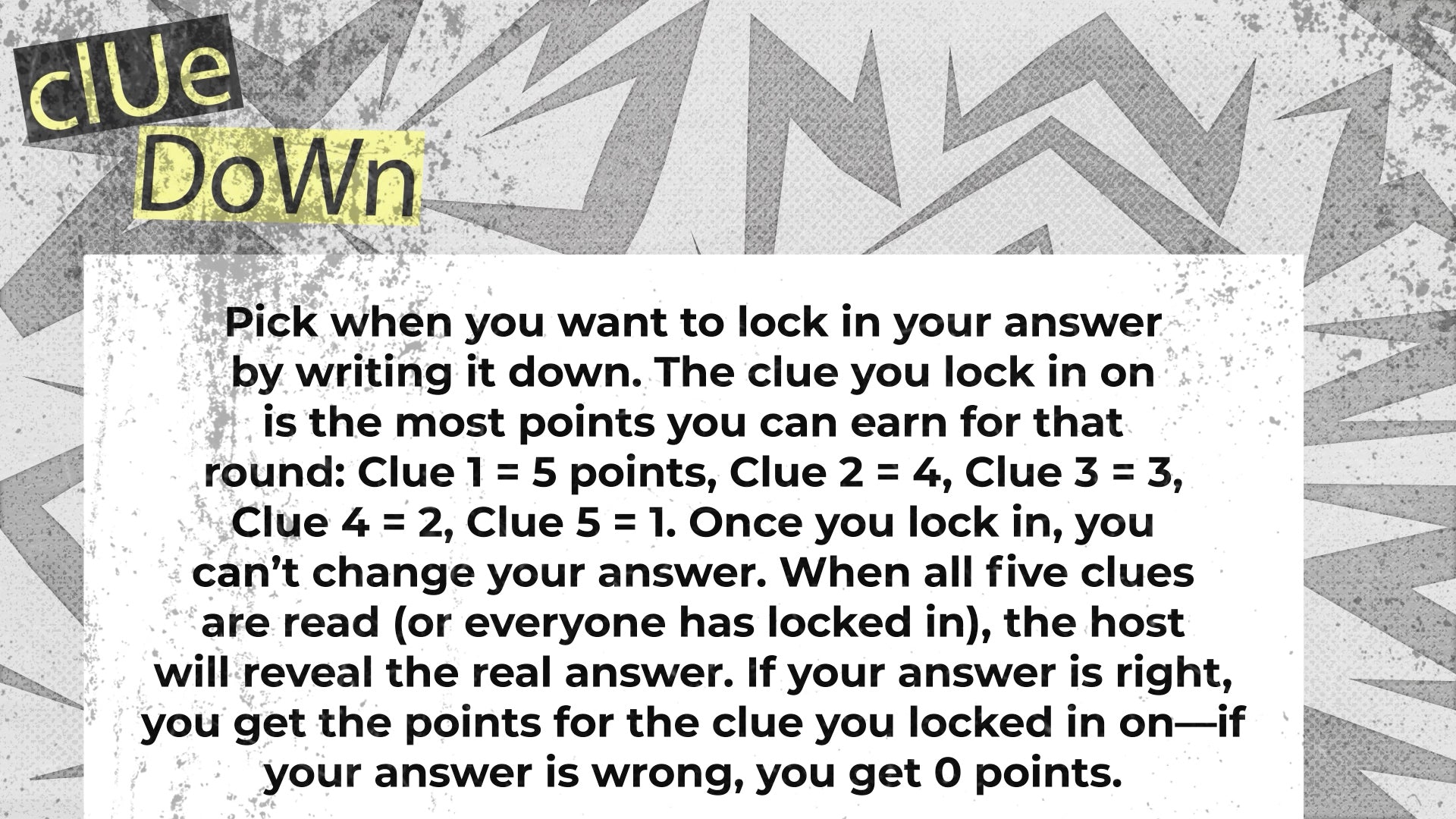 Cluedown