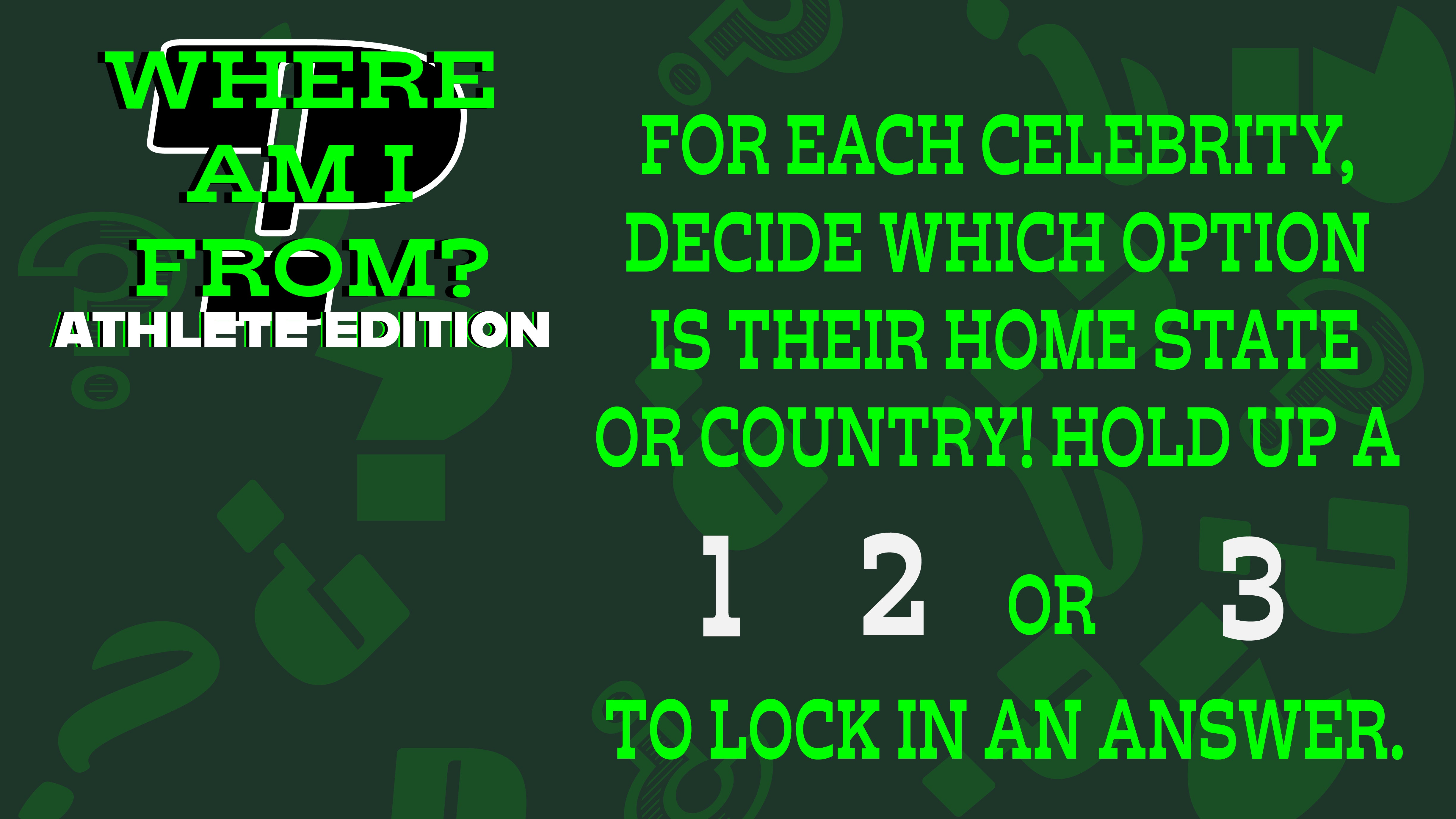 Where Am I From? Athlete Edition