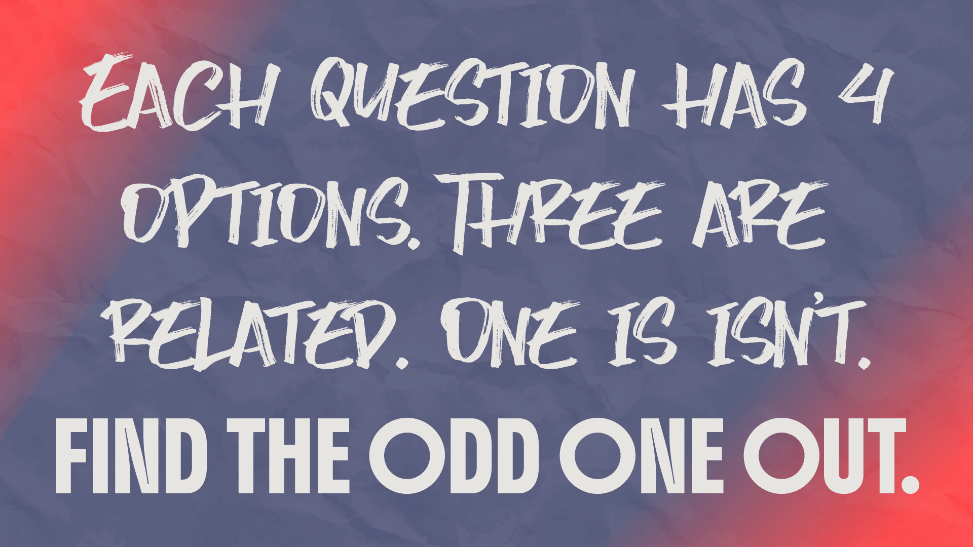 Odd One Out: Bible Edition