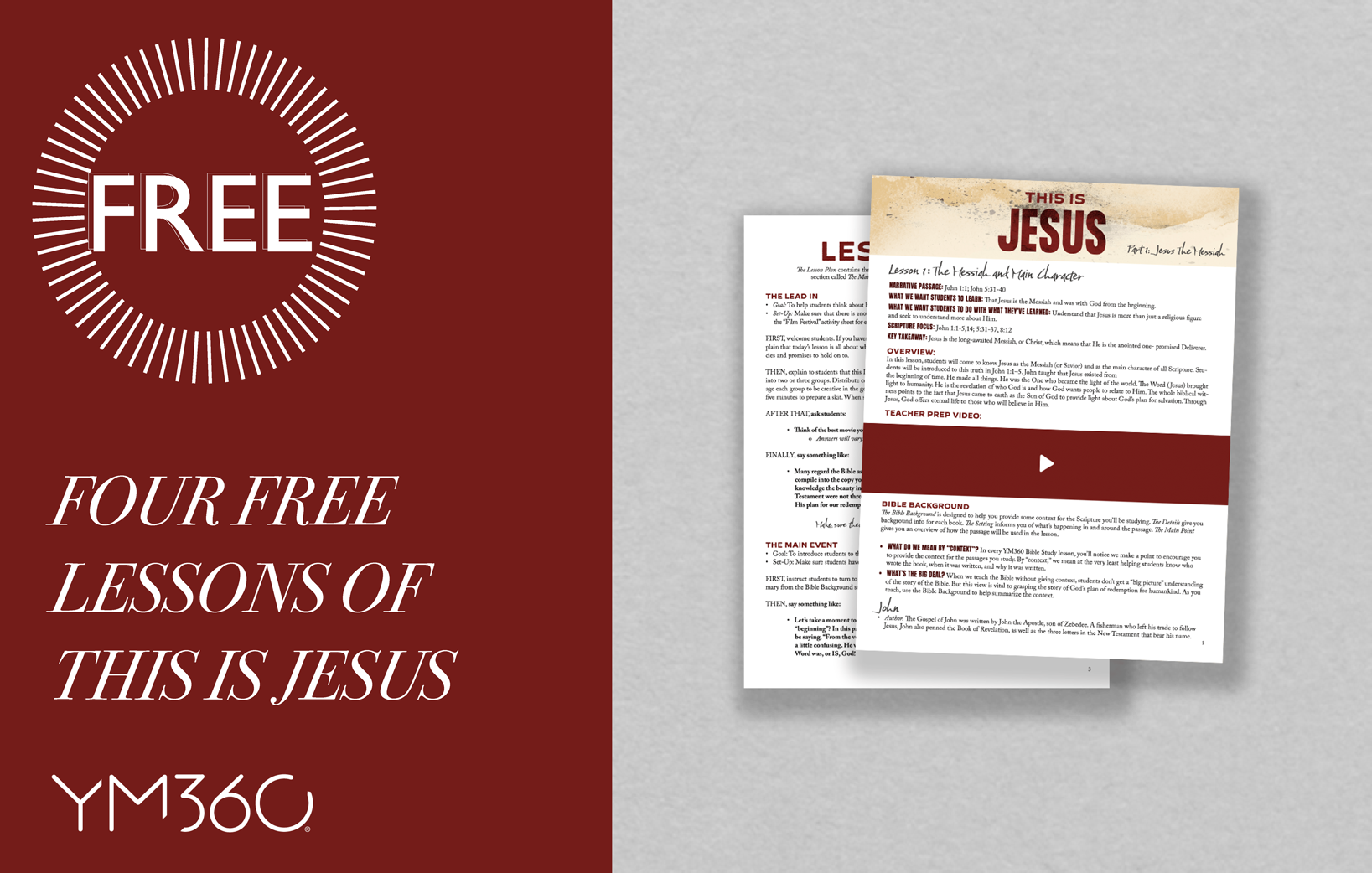 Get 4 FREE lessons of This Is Jesus