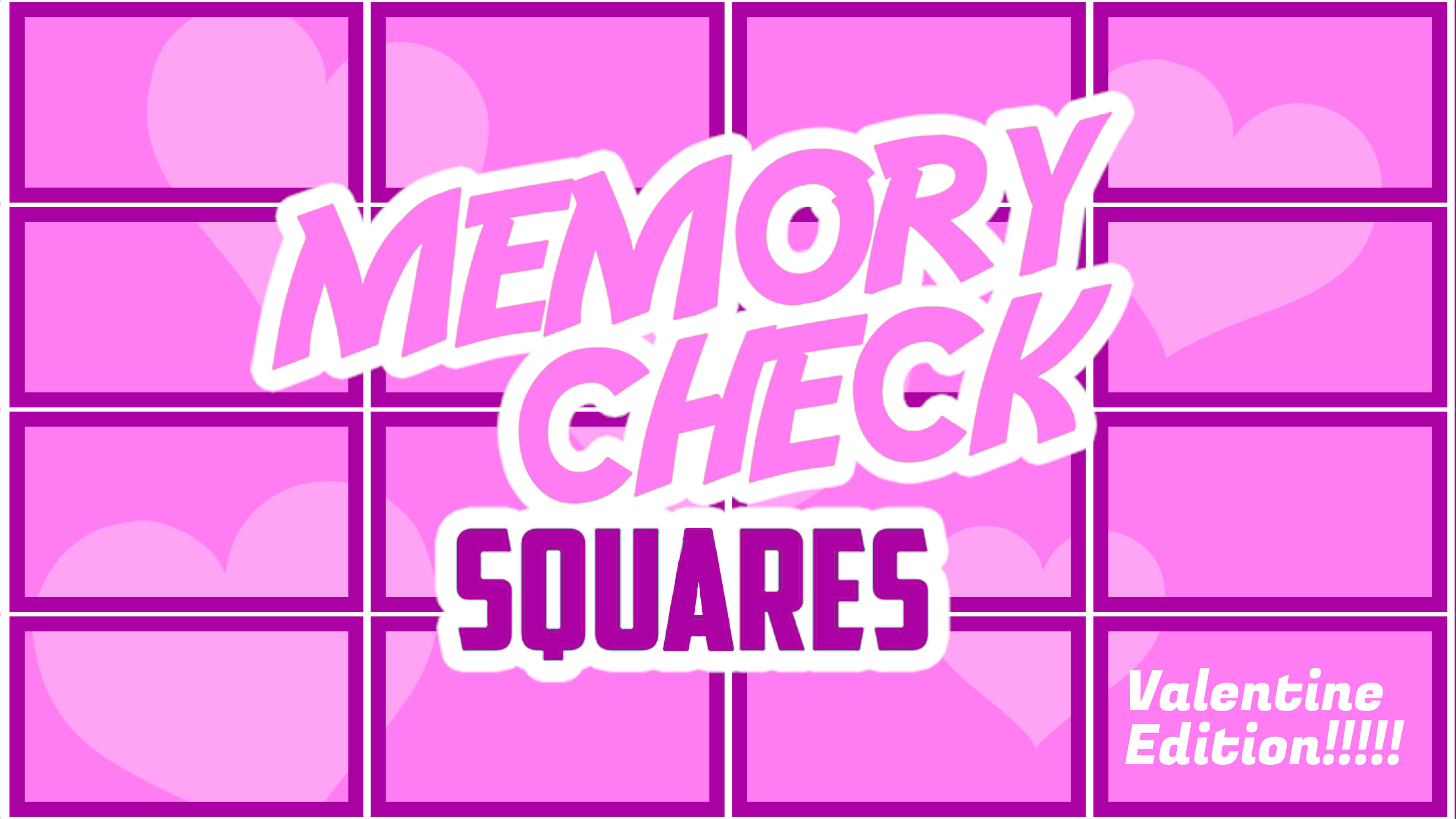 Memory Check Squares: Valentine Edition