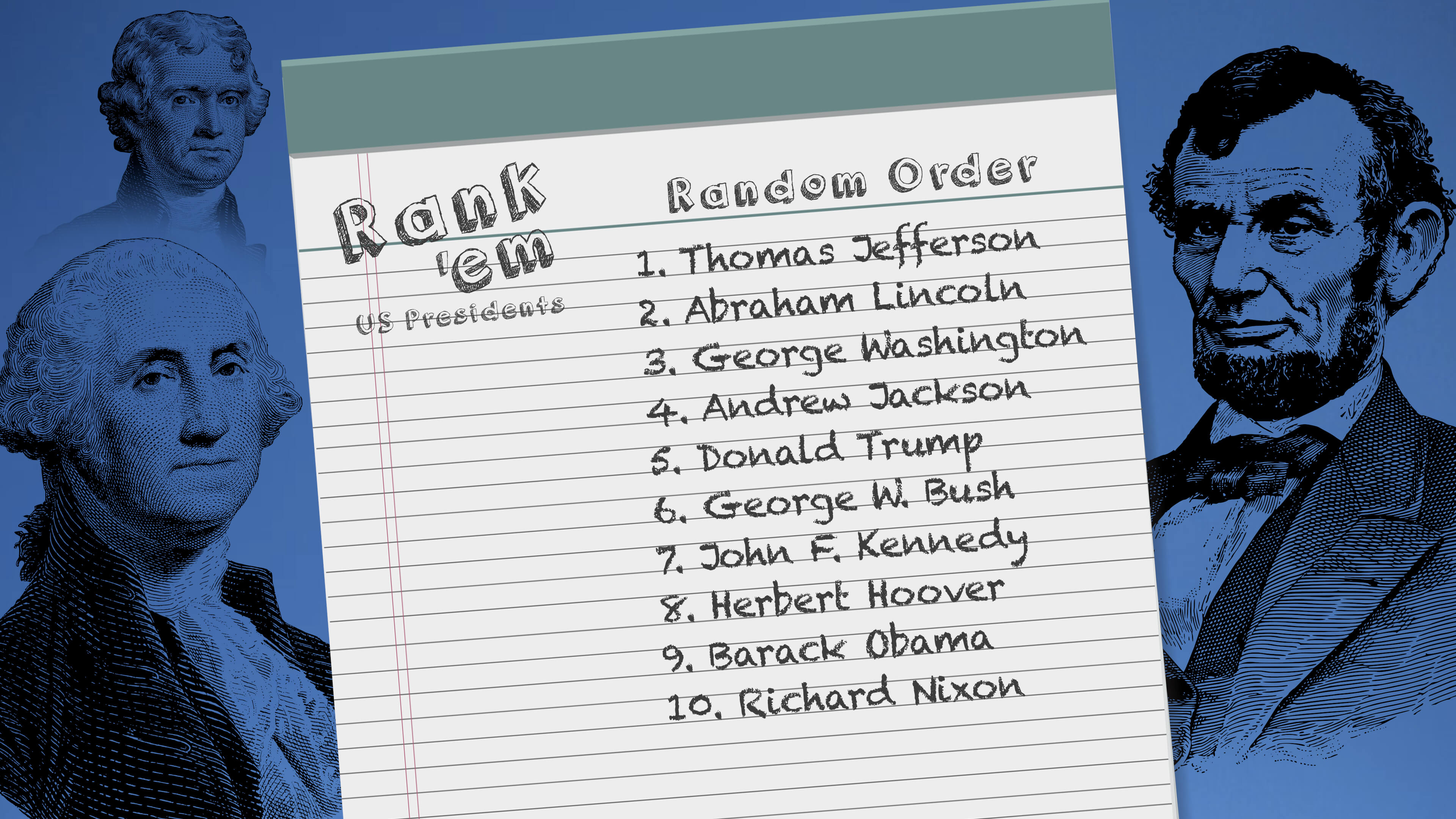 Ranking Us Presidents Ranking U. S. Presidents From Washington To