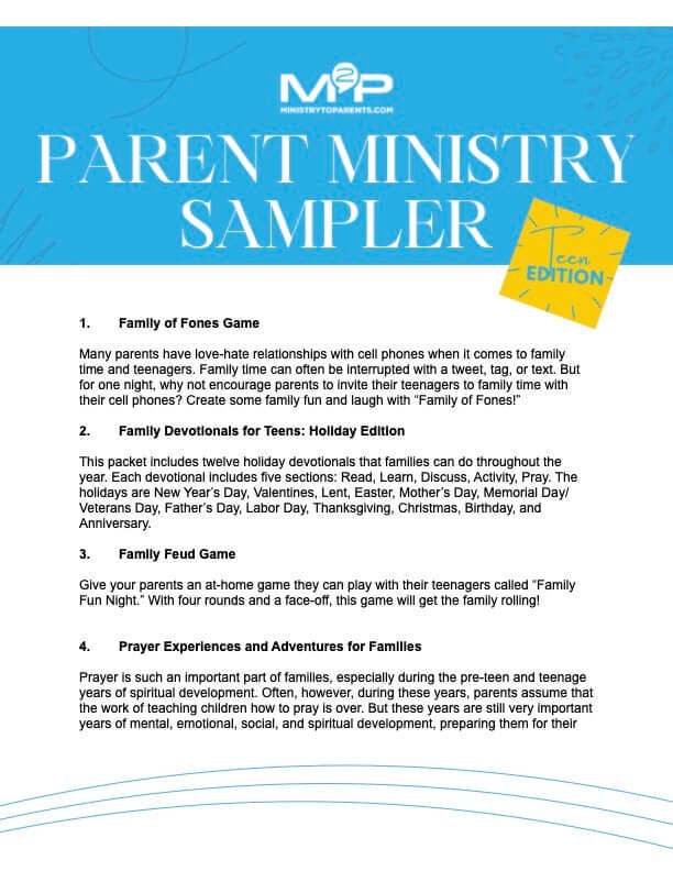 Parent Ministry Sampler (Youth Edition)